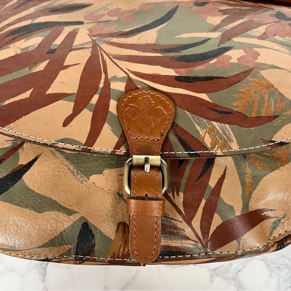 Patricia Nash Rosolini Leather Saddle Bag Floral Leaf Print - Picture 6 of 12